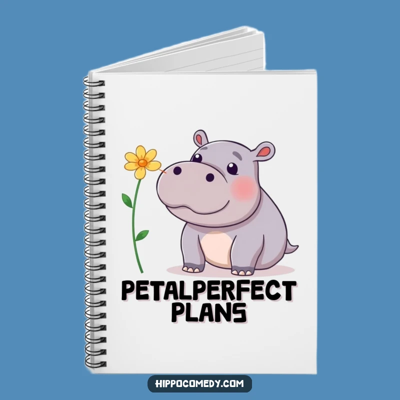 Funny Hippo Flower Nose Notebook: Balancing Hippopotamus Journal, Writing Gift
