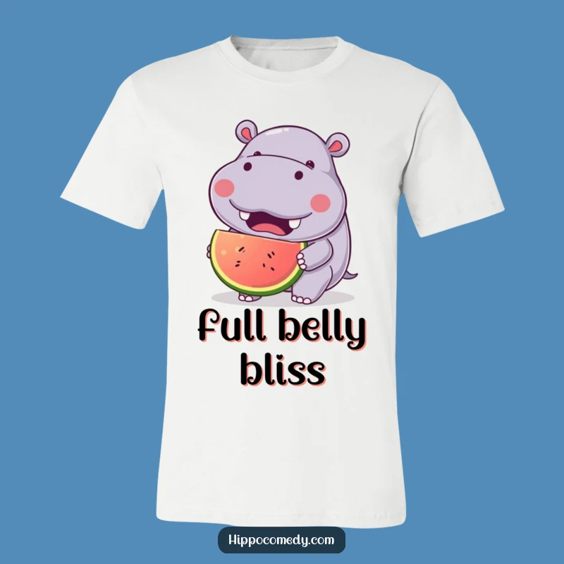 Funny Happy Hippo T-Shirt: Kawaii Fruit Eater - Cheerful Gift