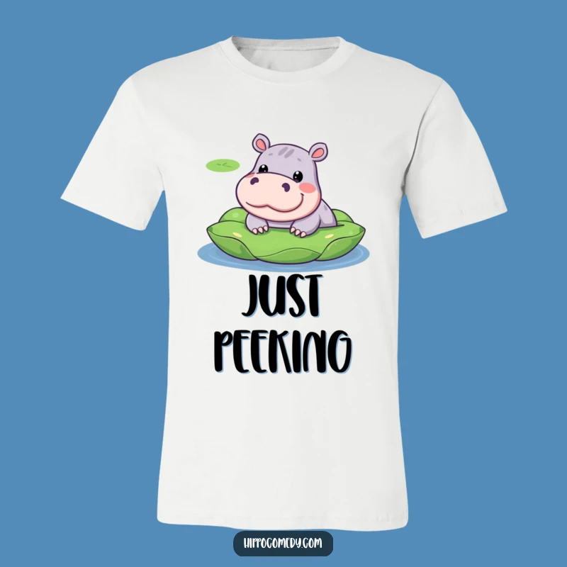 Funny Hippo Lily Pad Tee - Cute Kawaii T-Shirt for Silly Fun