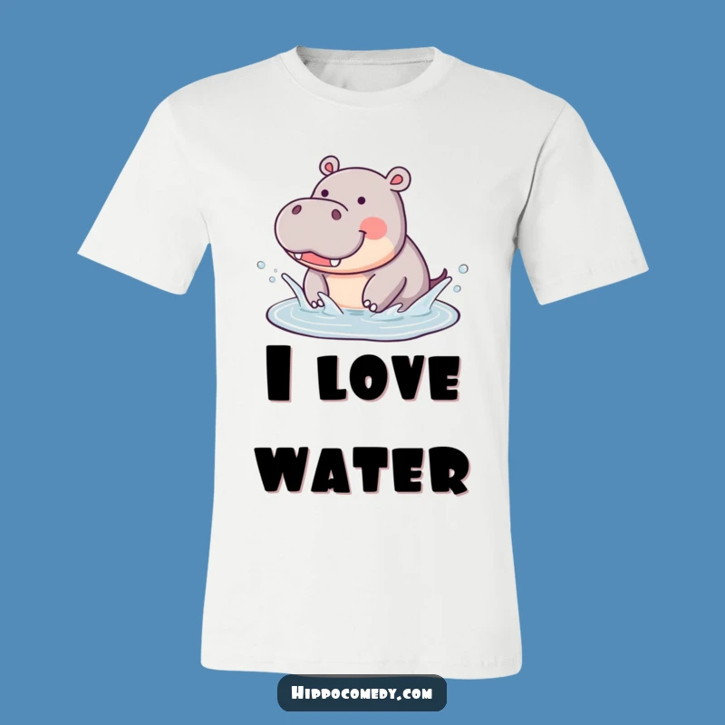 Funny Hippo Splashing T-Shirt: Joyful Water Fun Gift for Animal Fans