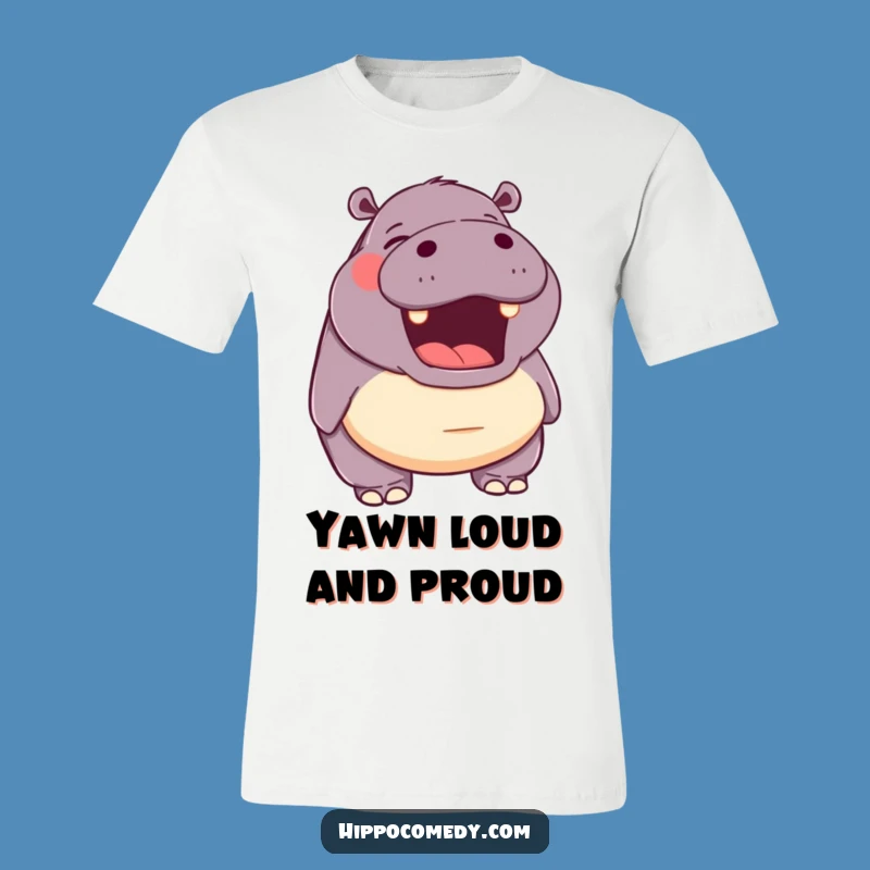 Funny Hippo Yawn Tee: Happy Hippo Relaxation Shirt for Comfort Lovers