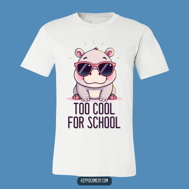 Funny Kawaii Hippo Sunglasses T-Shirt - Breezy Cool Style Gift