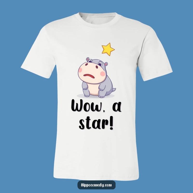 Funny Surprised Hippo Star T-Shirt - Wear Your Wonder Hilariously