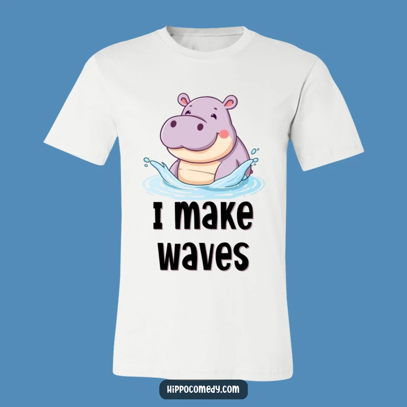 Funny Hippo Splash T-Shirt: Playful Hippo Water Fun Tee for Him/Her