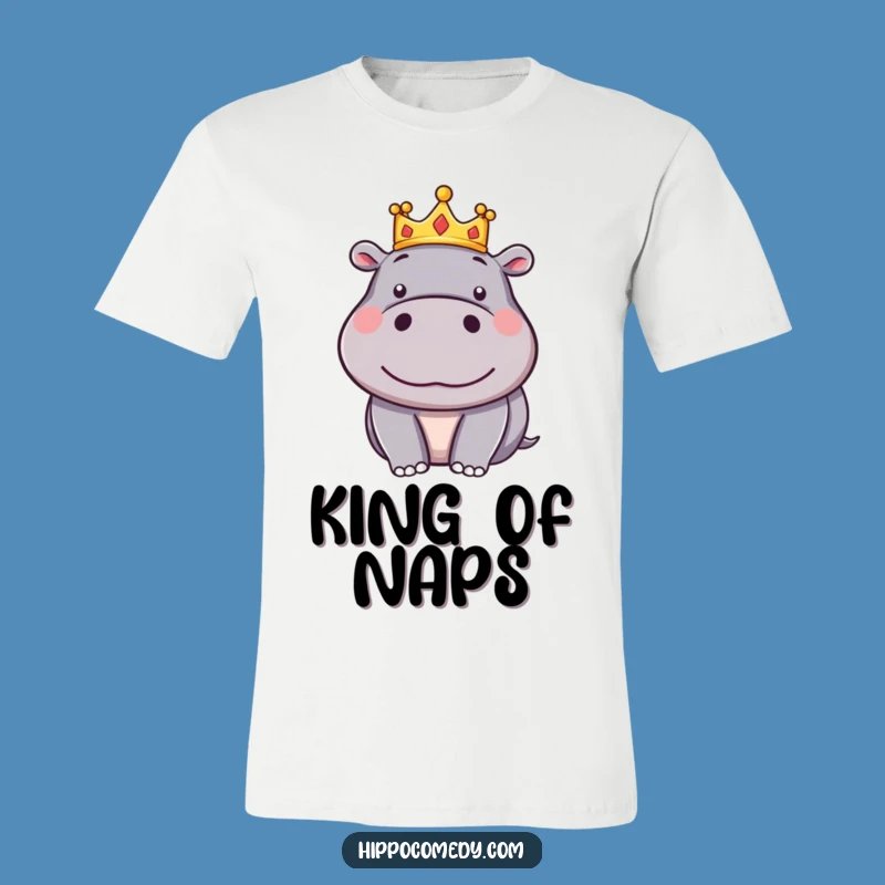 Funny Silly Hippo Crown T-Shirt - Regal Cartoon Hippo Joyful Style