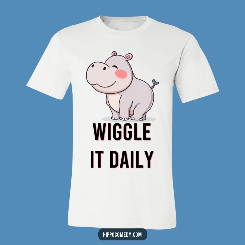 Funny Hippo Tail Wiggle Tee: Silly Hippo Dance Shirt for Laughs