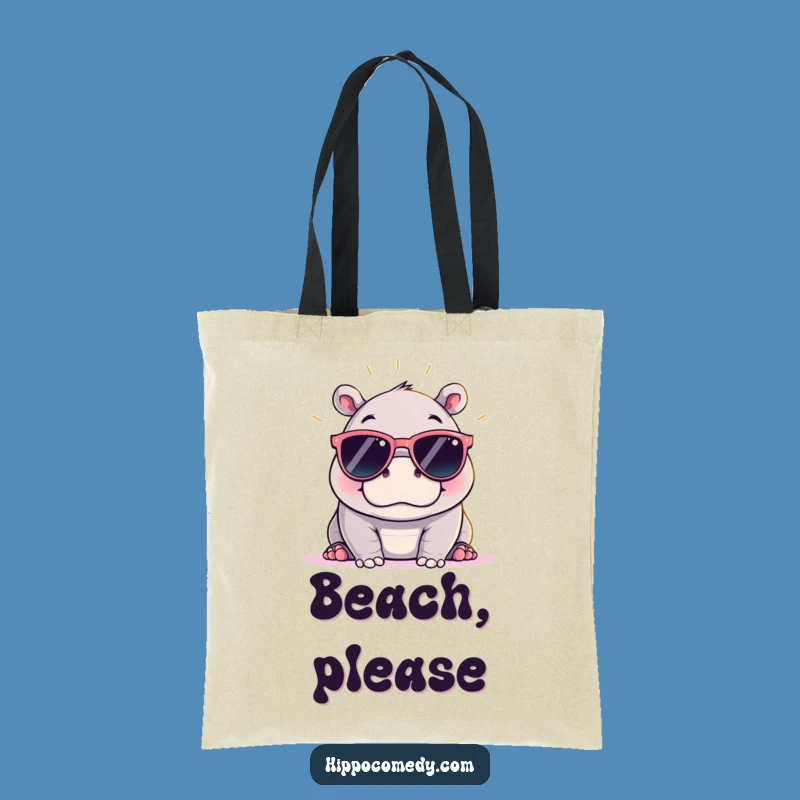 Funny Kawaii Hippo Sunglasses Tote Bag - Chic & Sunny Style Gift
