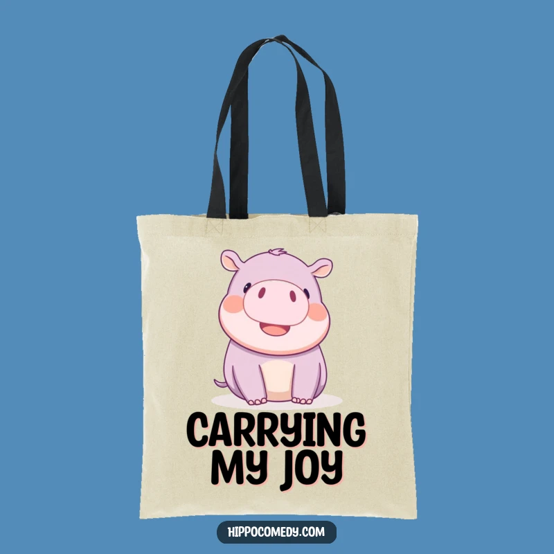 Funny Kawaii Hippo Wiggling Ears Tote Bag - Playful Animal Accessory Gift