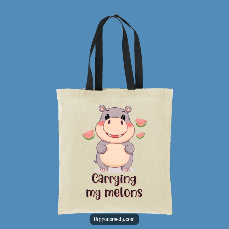 Funny Hippo Juggling Tote: Giggling Hippo Accessory Bag, Stylish & Humorous