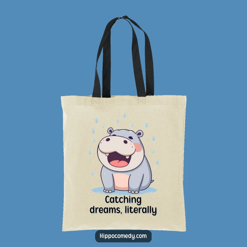 Funny Hippo Raindrop Tote Bag: Carry Your Fun, Perfect Funny Gift