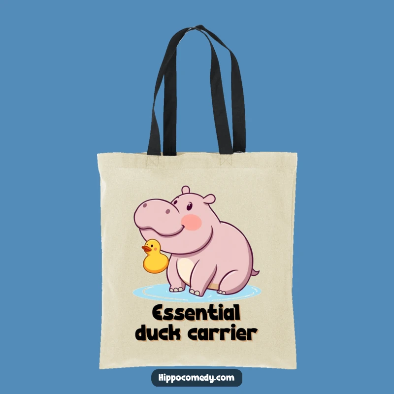 Funny Kawaii Hippo Duckie Tote Bag: Carry Your Delightful Finds