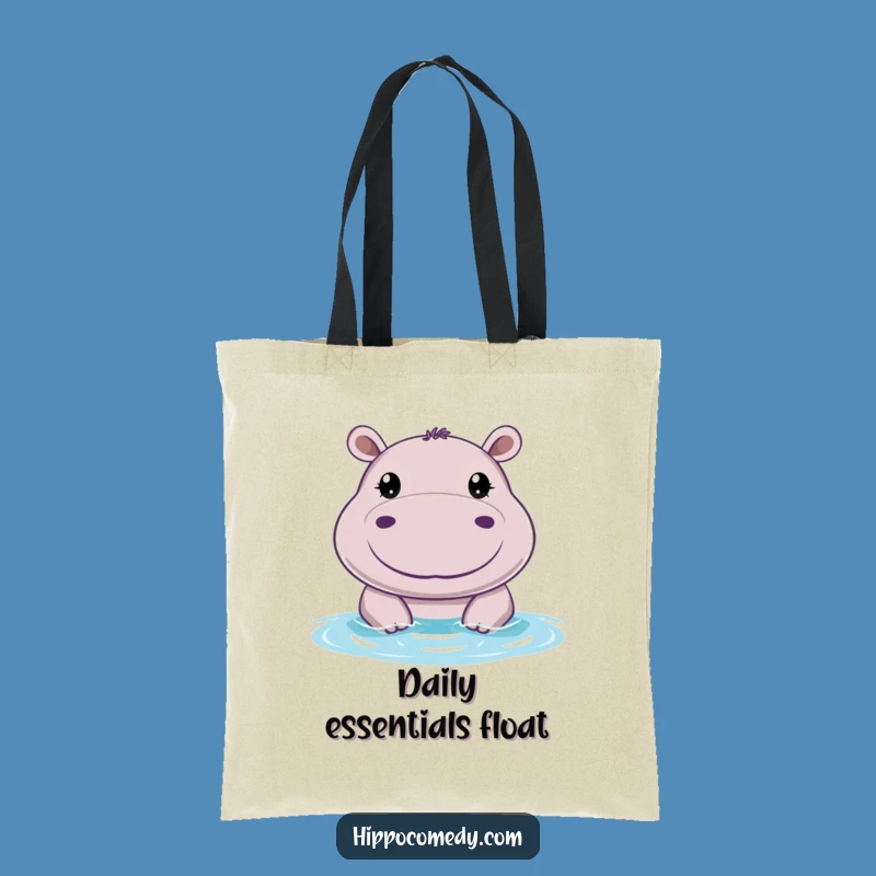 Funny Cheerful Hippo Tote Bag: Carry Your Happy Peek