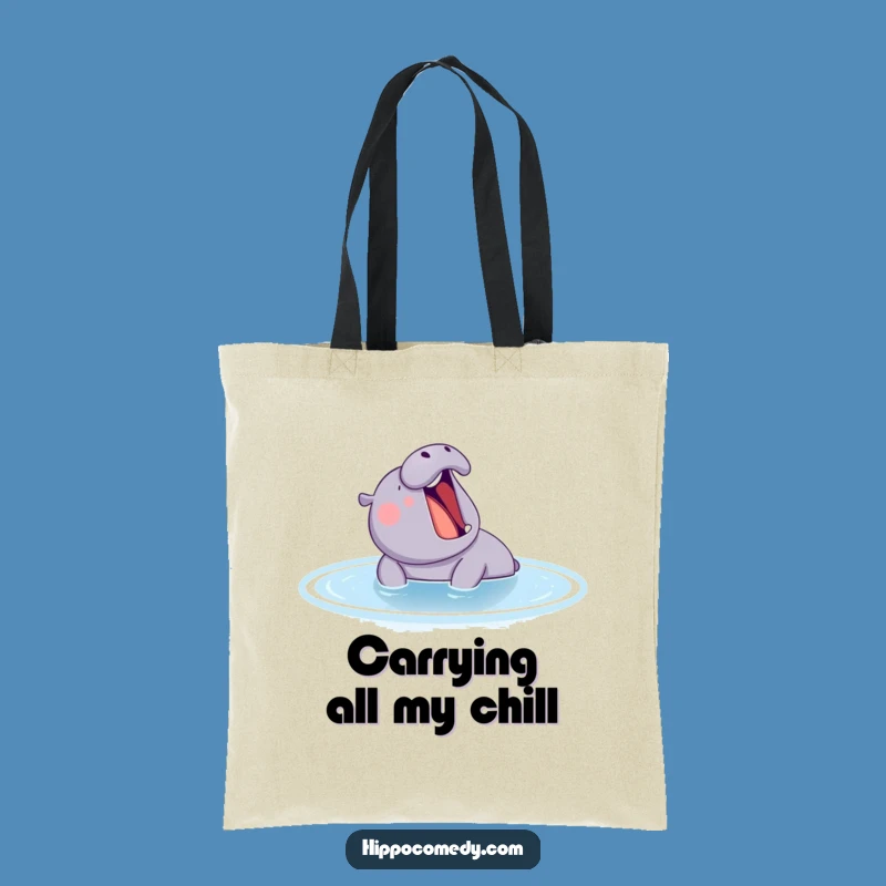 Funny Content Hippo Yawning Tote Bag - Chic & Hilarious Hippo Carryall Gift