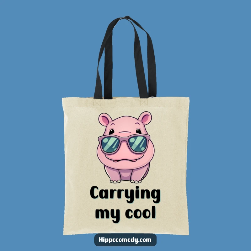 Funny Cool Hippo Sunglasses Tote Bag - Chic & Practical, Awesome Gift