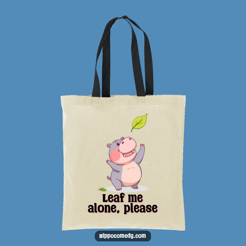 Funny Determined Hippo Leaf Tote Bag: Carry Your Ambition with Style