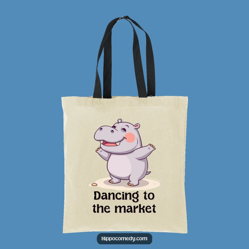 Funny Giggling Hippo Dance Tote Bag - Carry Your Funky Vibes