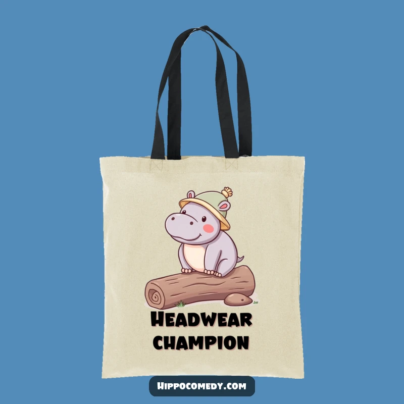 Funny Hippo Hat Tote Bag: Kawaii Balance Carry-All - Stylish Gift