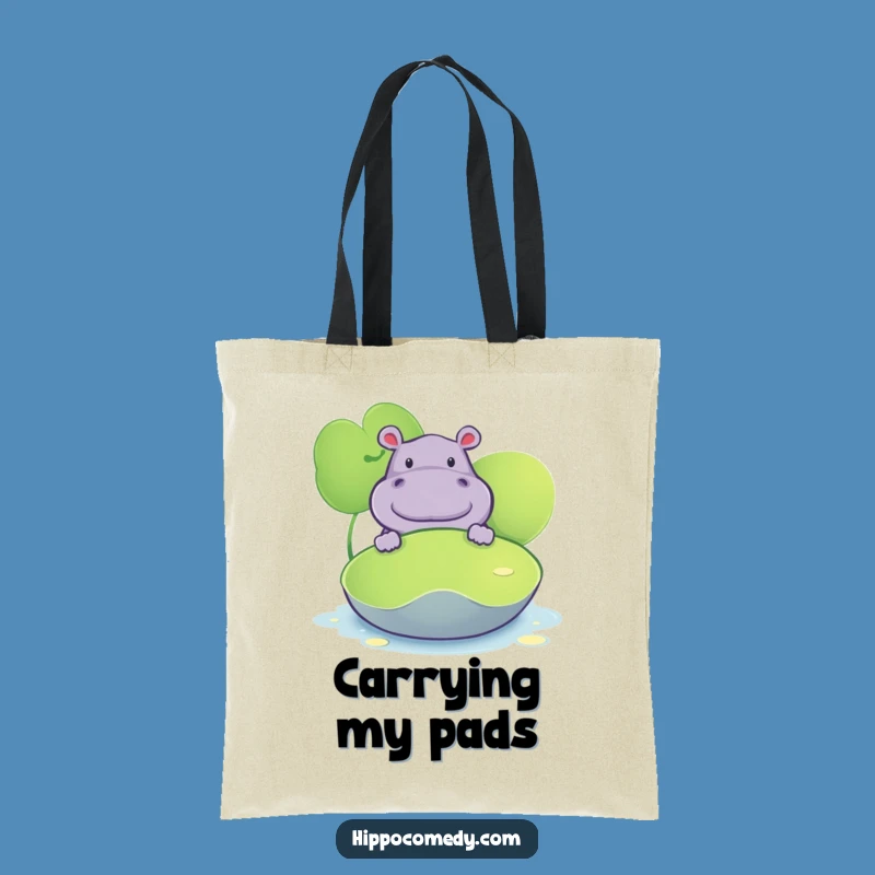 Funny Hippo Lily Pad Tote Bag - Stylish & Curious Accessory