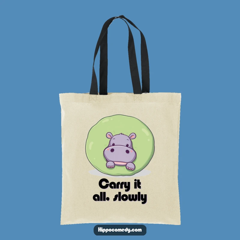 Funny Hippo Lily Pad Tote: Curious Hipper Accessory Bag, Stylish & Humorous