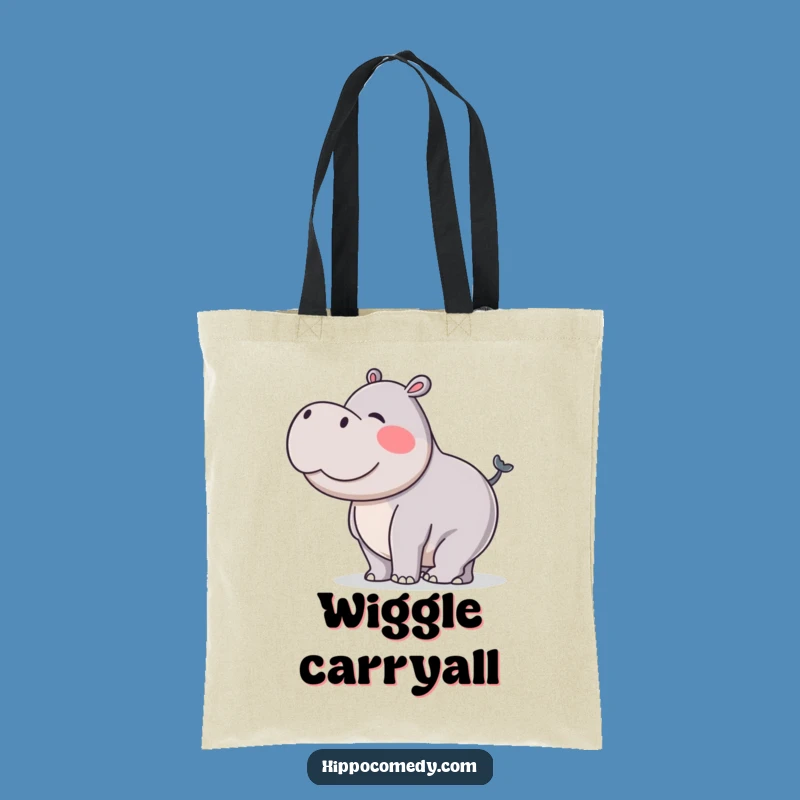 Funny Hippo Tail Wiggle Tote Bag: Spacious & Silly Hippo Carryall Gift
