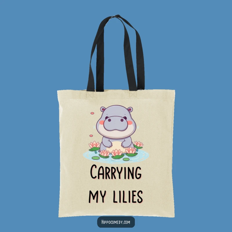 Funny Kawaii Hippo Lily Juggling Tote Bag - Cute & Practical Gift
