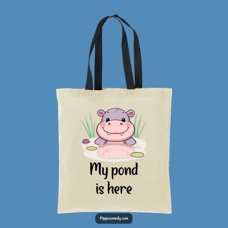 Funny Kawaii Hippo Pond Smile Tote Bag - Cute & Practical Gift