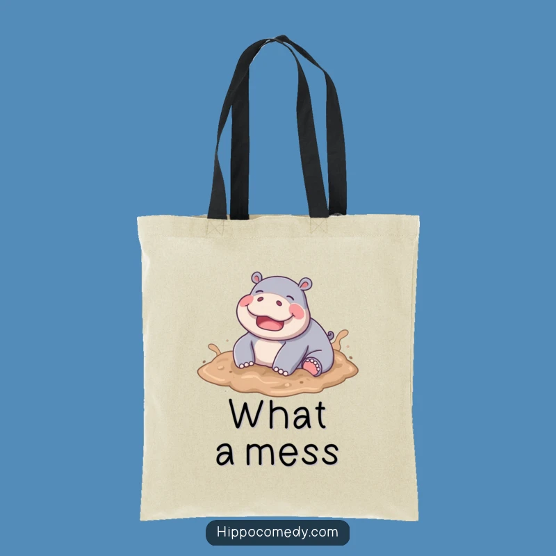 Funny Muddy Hippo Tote Bag - Carry Your Fun, Great Gift