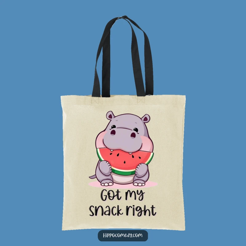 Funny Hippo Watermelon Tote Bag - Carry Your Laughs and Essentials