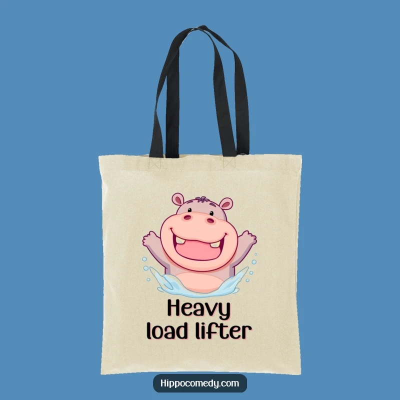 Funny Chubby Hippo Tote Bag: Carry Your Joyful Splash