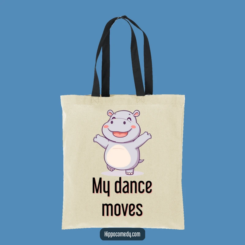 Funny Dancing Hippo Tote Bag - Carry Your Joy Anywhere Hilariously