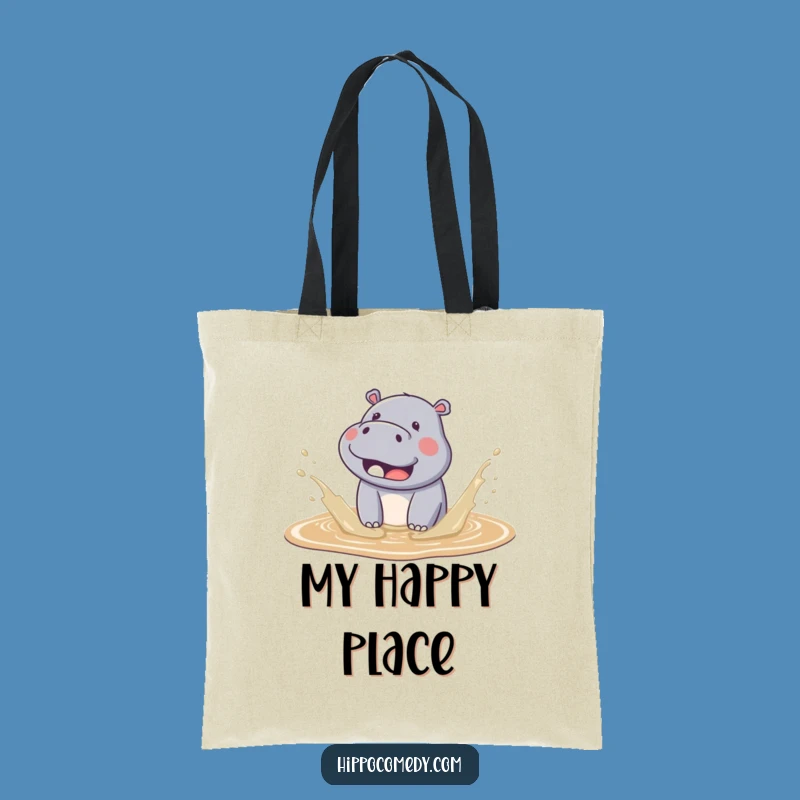 Funny Kawaii Hippo Mud Splash Tote Bag - Cute & Practical Gift