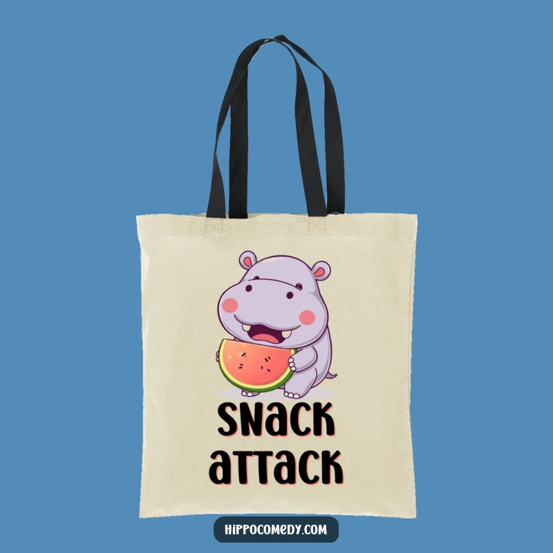 Funny Joyful Hippo Tote Bag: Kawaii Fruit Carrier - Stylish Gift